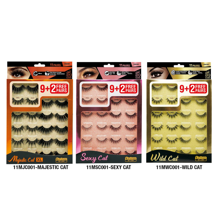 Ebin New York Cattitude 3D Eyelashes 11 Pairs