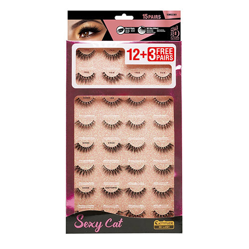 Ebin New York Cattitude 3D Eyelashes 15 Pairs