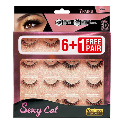 Ebin New York Cattitude 3D Eyelashes 7 Pairs