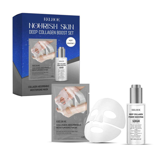 EELHOE Deep Collagen Boost Set – Collagen Firming Mask & Anti-Wrinkle Essence Wrinkle Tightening Set EELHOE COSMETICS