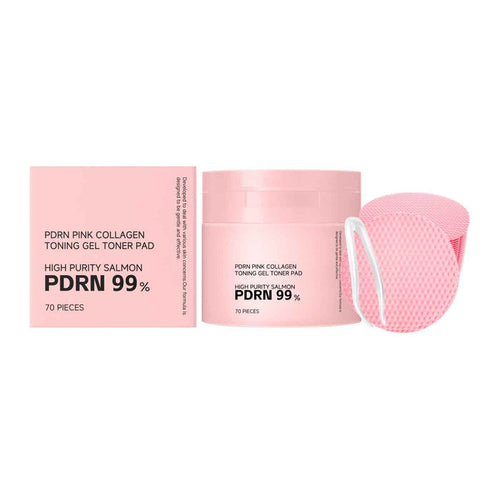EELHOE PDRN Pink Collagen Toning Toner Pads – Collagen Soothing Essence Cotton Pads 70pc Suit EELHOE COSMETICS