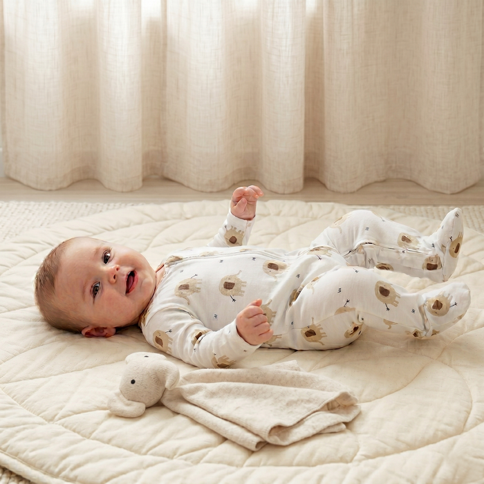 Elephant Zipper Footie Baby Jumpsuit (Organic Jersey)