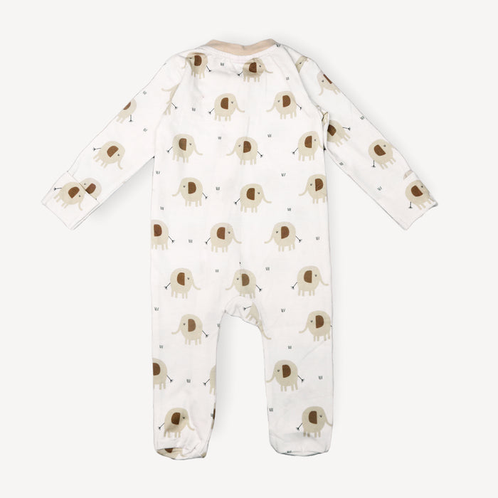 Elephant Zipper Footie Baby Jumpsuit (Organic Jersey)