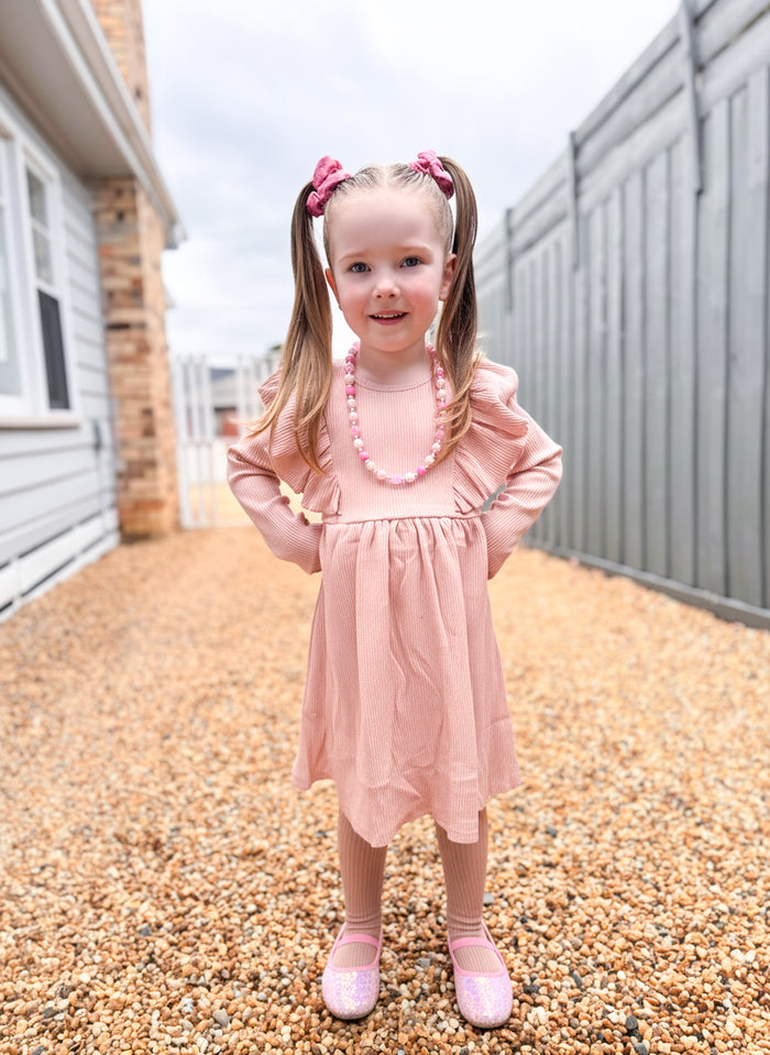 'Eloise' Ribbed Dress - Dusty Rose