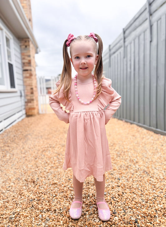 'Eloise' Ribbed Dress - Dusty Rose
