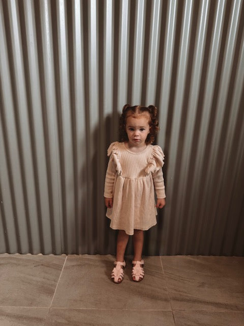'Eloise' Ribbed Dress - Wheat