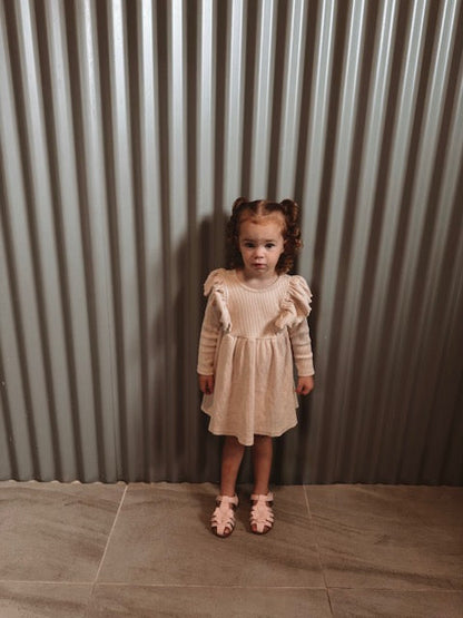 'Eloise' Ribbed Dress - Wheat