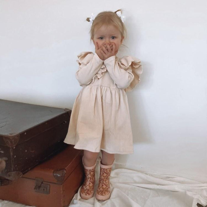 'Eloise' Ribbed Dress - Wheat