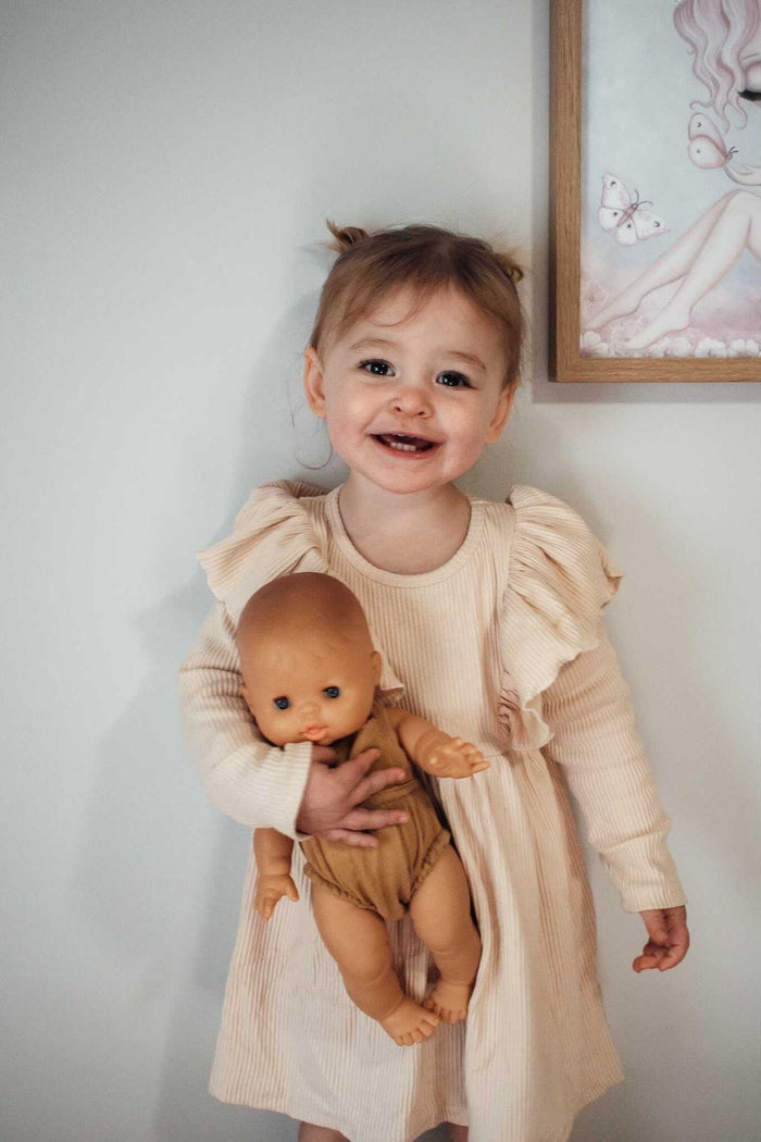 'Eloise' Ribbed Dress - Wheat