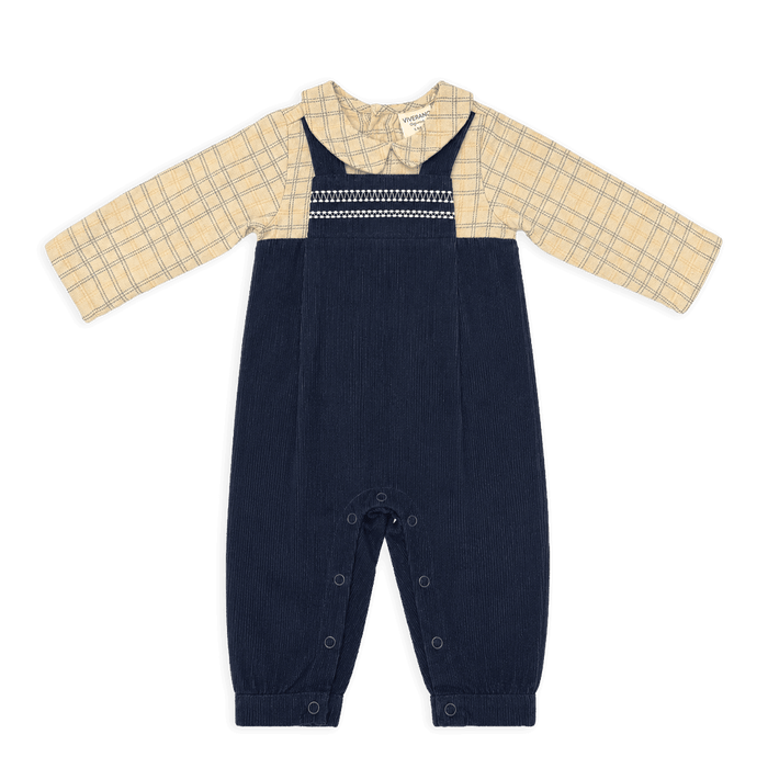 Organic Embroidered Corduroy Baby Coverall Jumpsuit