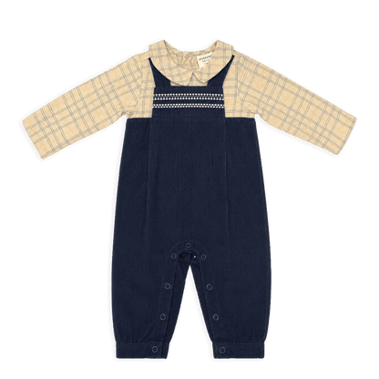 Organic Embroidered Corduroy Baby Coverall Jumpsuit