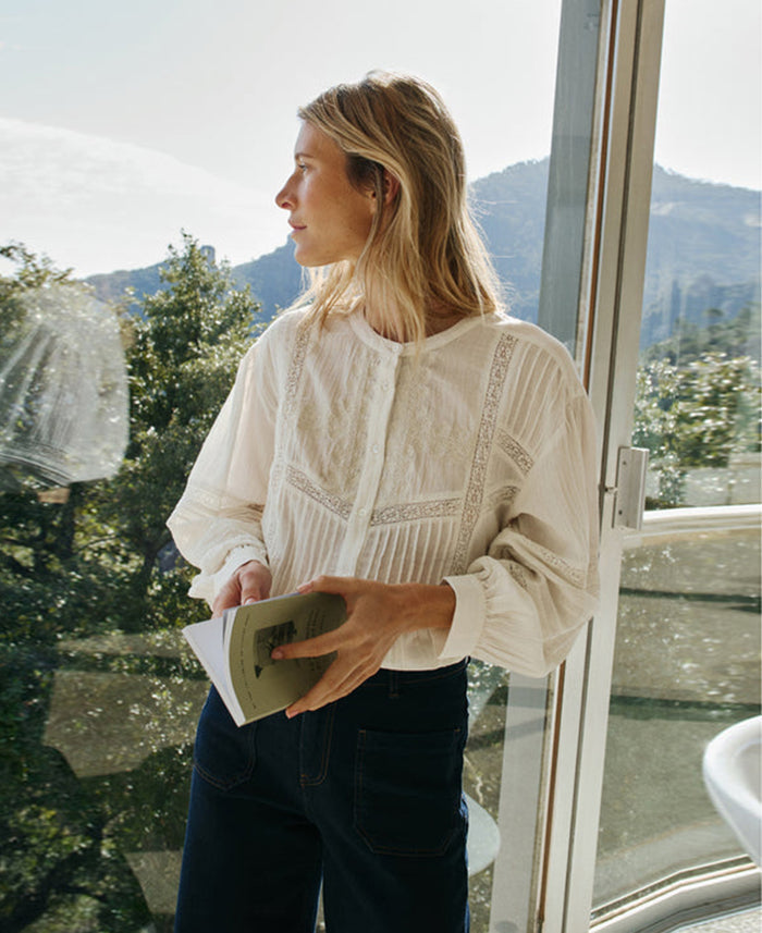 Embroidered LS Top
