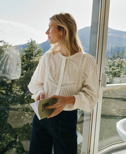 Embroidered LS Top