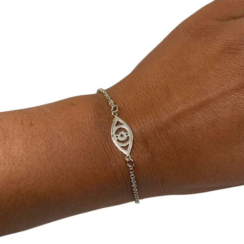 Evil Eye Bracelet Silver - Yelena Noah Designs