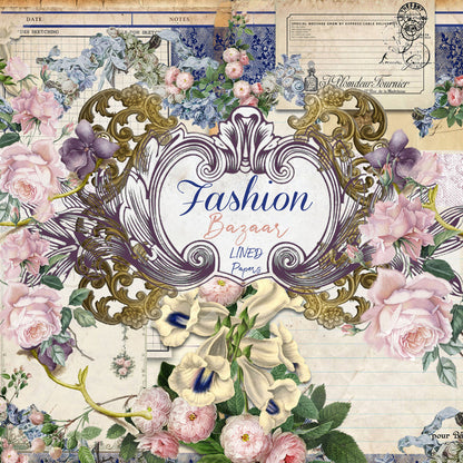 Fashion Bazaar - Lined Papers - Digital
