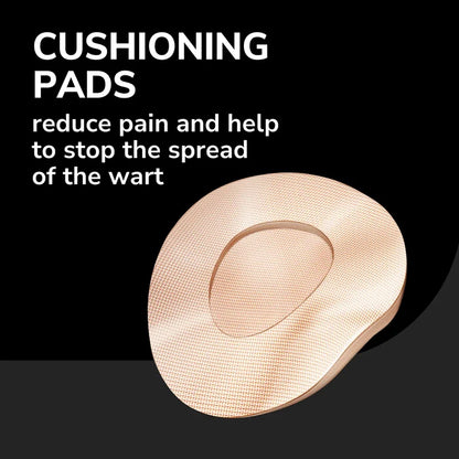 Tan cushioning pad for plantar wart treatment, round adhesive shape