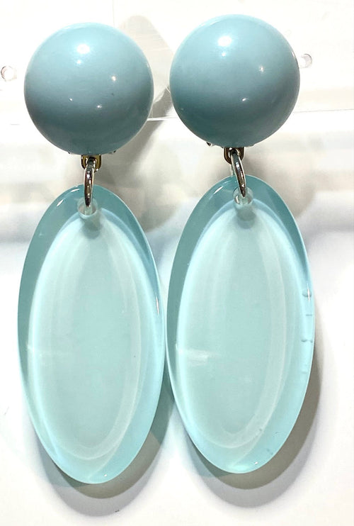 FB Clip Baby Blue Earrings