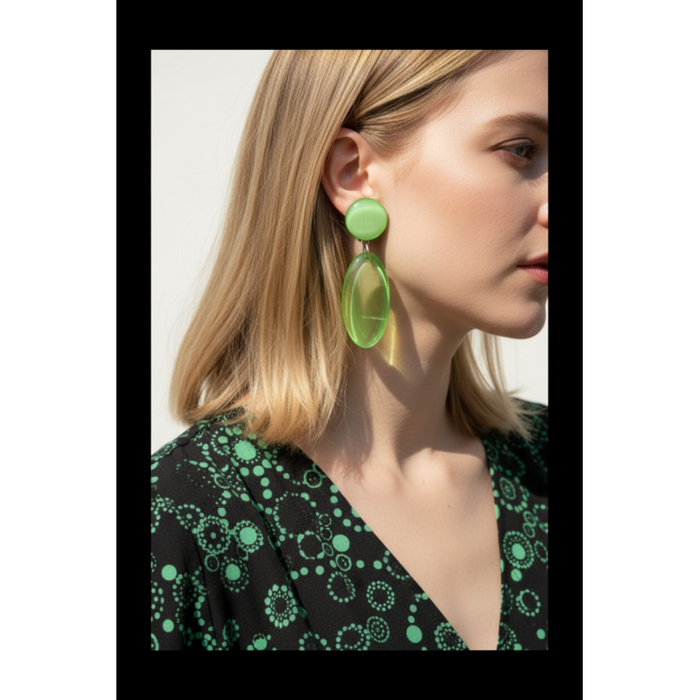 FB Clip Nutmeg Green Earrings
