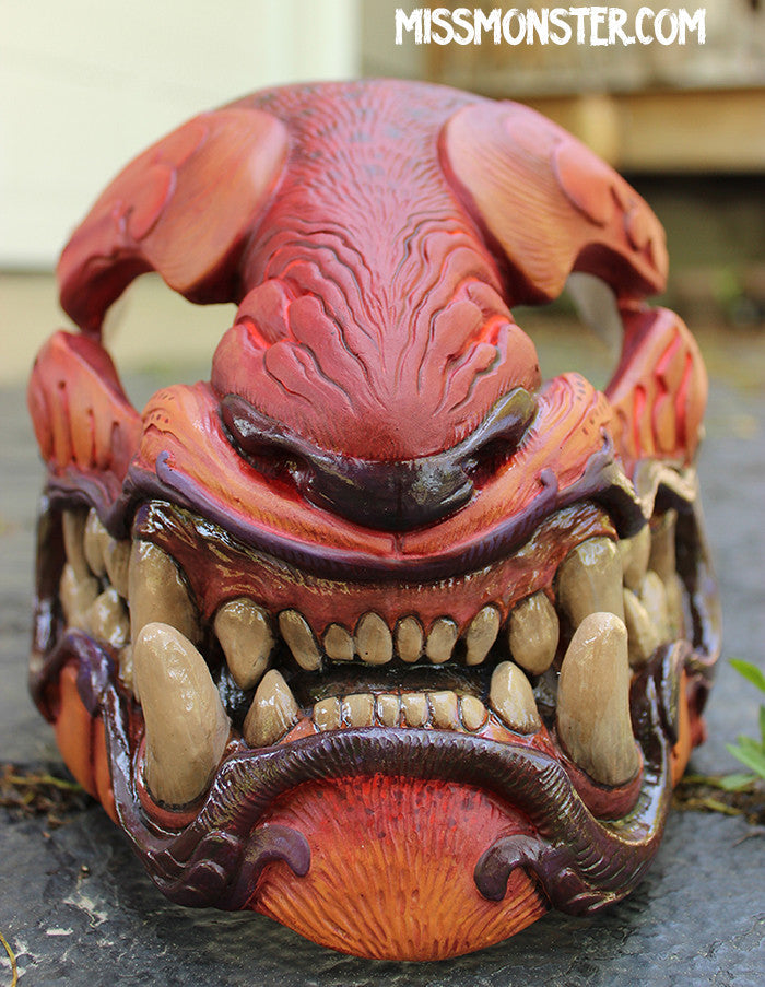 FIRE CAT- HAND PAINTED, READY TO WEAR MASK
