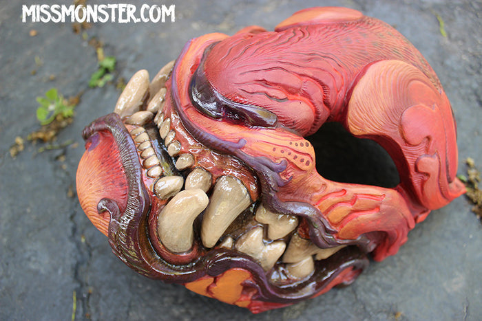 FIRE CAT- HAND PAINTED, READY TO WEAR MASK