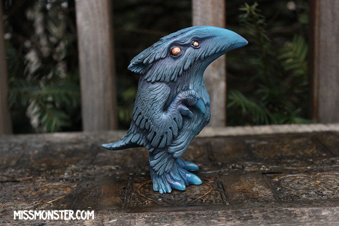 FLOCCULENT CRAW- CAST ART TOY- PAINTED, GLOW IN THE DARK