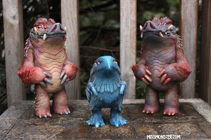 FLOCCULENT CRAW- CAST ART TOY- PAINTED, GLOW IN THE DARK