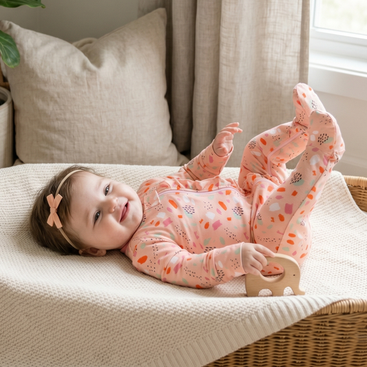 Florence Bloom Ruffle Baby Zipper Footie (Organic Cotton)
