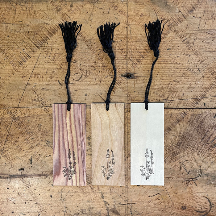 Flower, Mushroom, and Plants Letterpress Wood Bookmarks