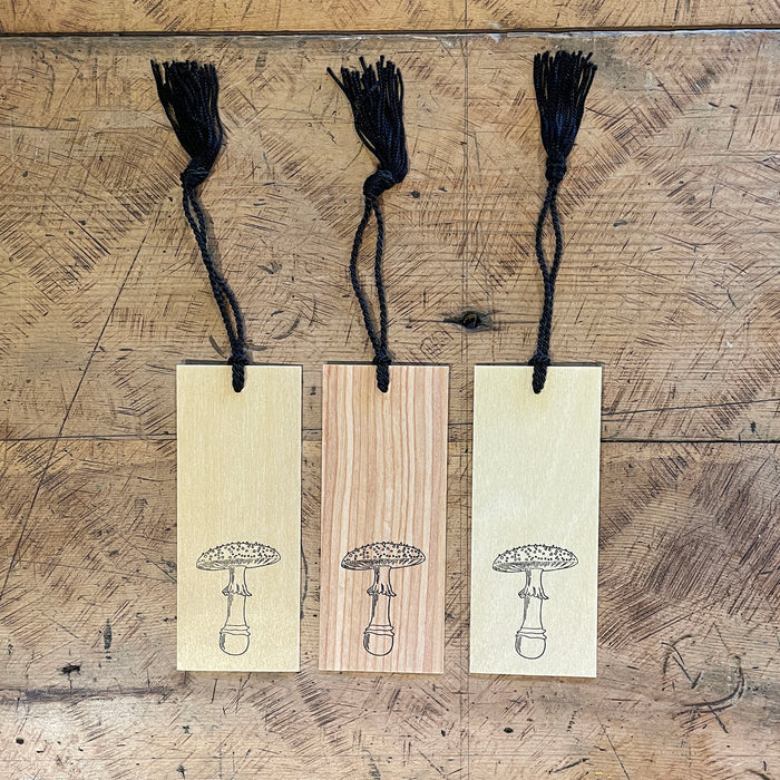 Flower, Mushroom, and Plants Letterpress Wood Bookmarks