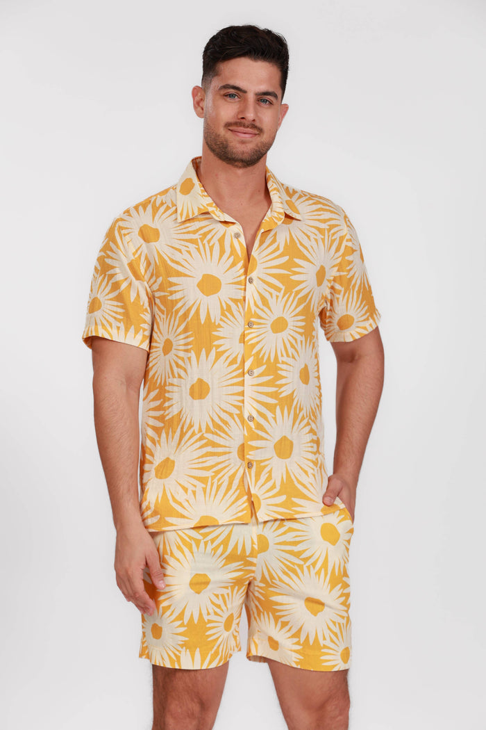 Flower Power Linen Shorts