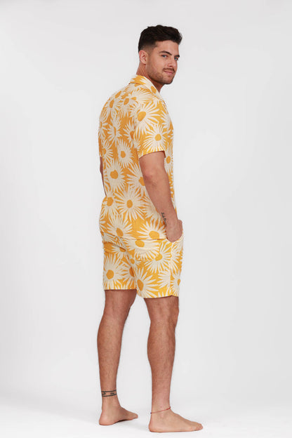 Flower Power Linen Shorts