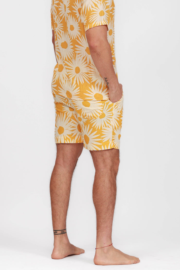 Flower Power Linen Shorts