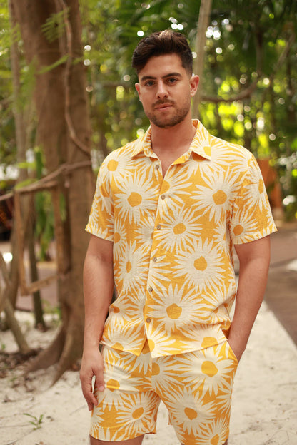 Flower Power Linen Shorts