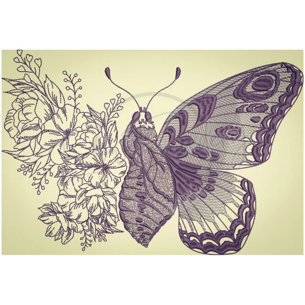 Flowery Butterfly 7.69 X 11.30