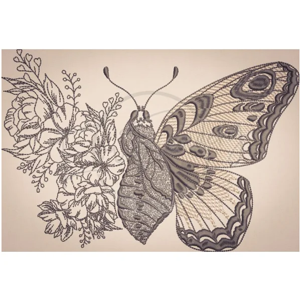 Flowery Butterfly 6.11 X 8.98