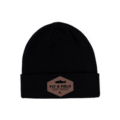 Fly and Field Fish and Fly Leather Patch Beanie