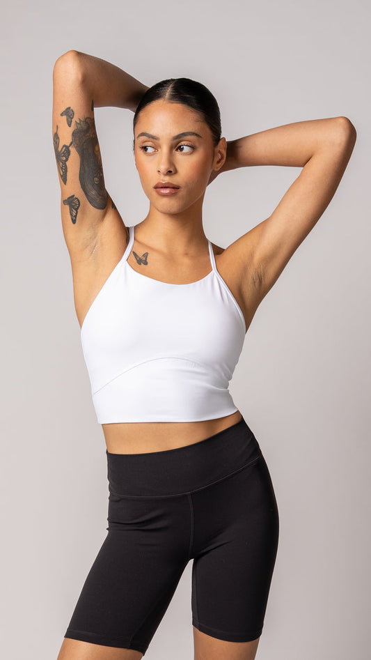 Focus Cropped Tank in White | Tanks | Tuff Collection