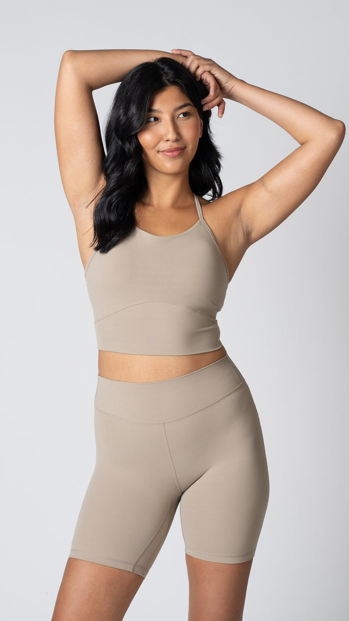 Focus Cropped Tank in Taupe | Tanks | Tuff Collection