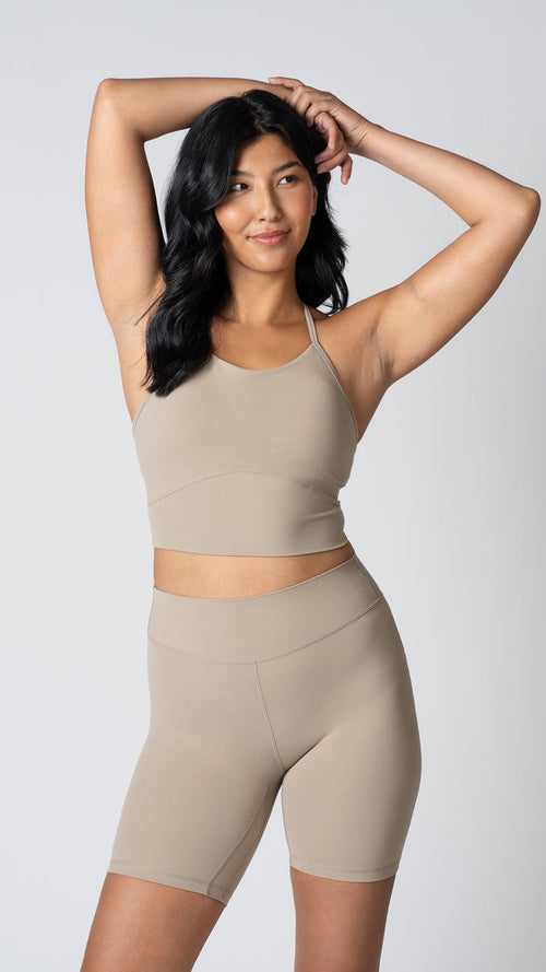 Focus Cropped Tank in Taupe | Tanks | Tuff Collection