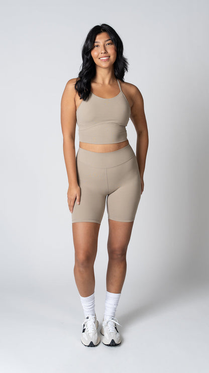 Focus Cropped Tank in Taupe - view 2
