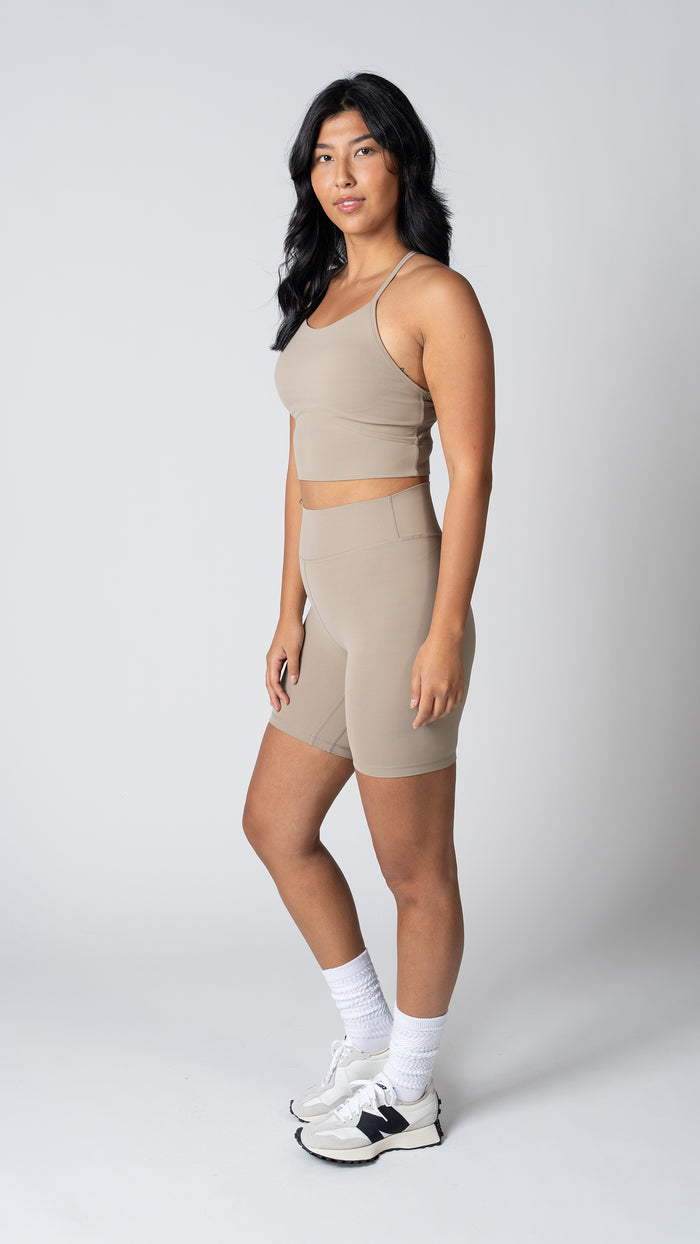 Focus Cropped Tank in Taupe - view 3
