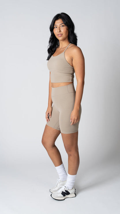 Focus Cropped Tank in Taupe - view 3
