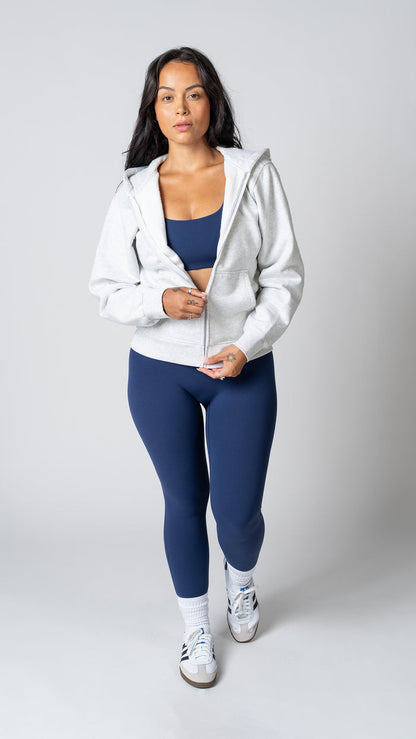 Foundation Full Zip Hoodie in Heather Fog Grey | Hoodies | Tuff Collection