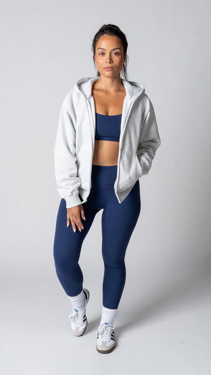 Foundation Full Zip Hoodie in Heather Fog Grey - view 2