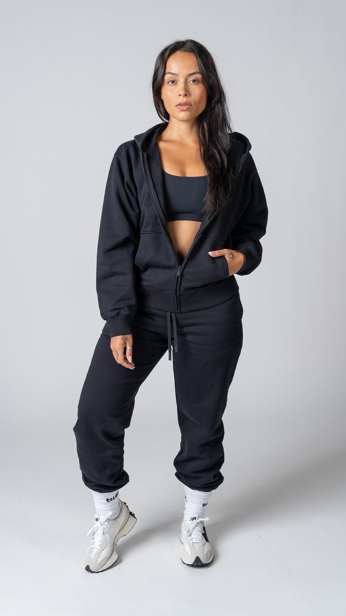 Foundation Full Zip Hoodie in Carbon Black - view 2