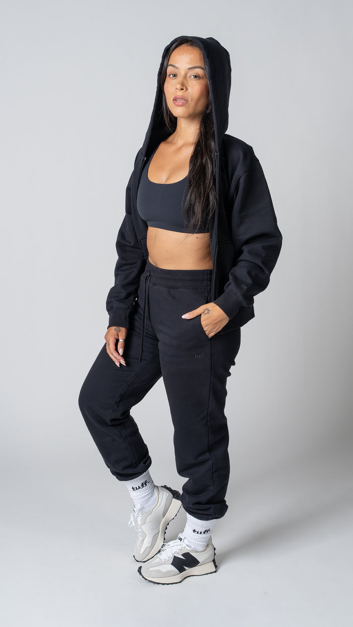 Foundation Full Zip Hoodie in Carbon Black - view 3