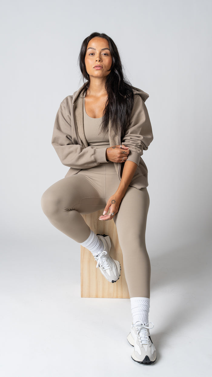 Foundation Full Zip Hoodie in Taupe - view 4