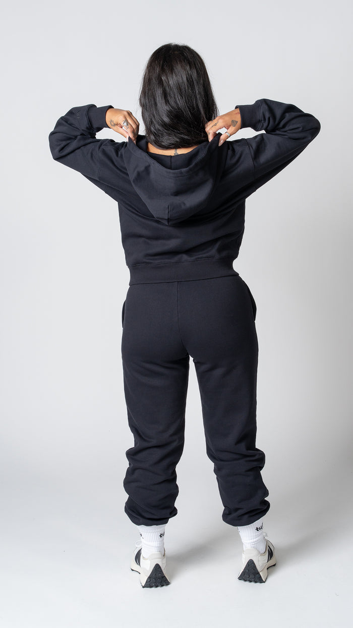 Foundation Full Zip Hoodie in Carbon Black - view 4