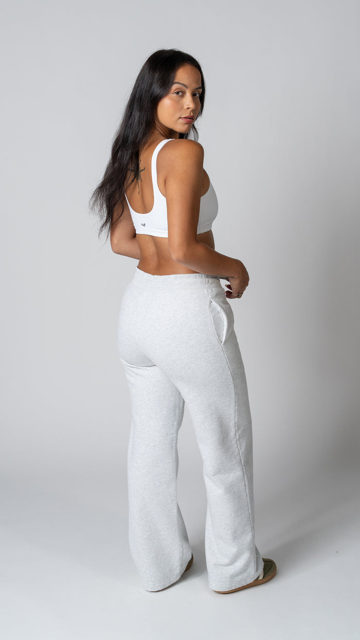 Foundation Wide Leg Sweatpant in Heather Fog Grey - view 3