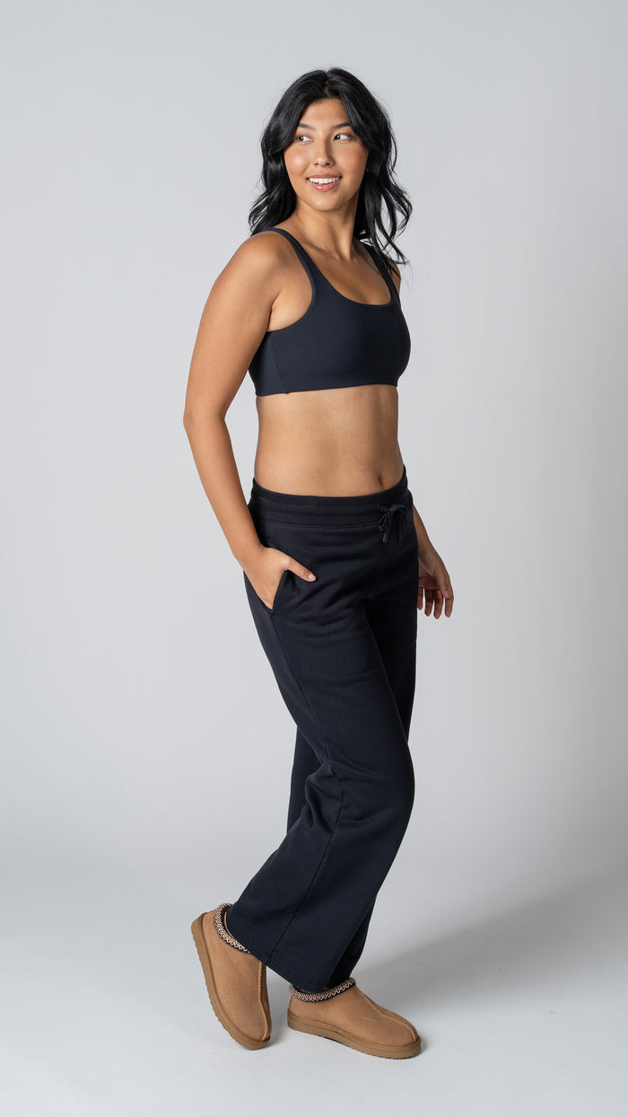 Foundation Wide Leg Sweatpant in Carbon Black - view 3